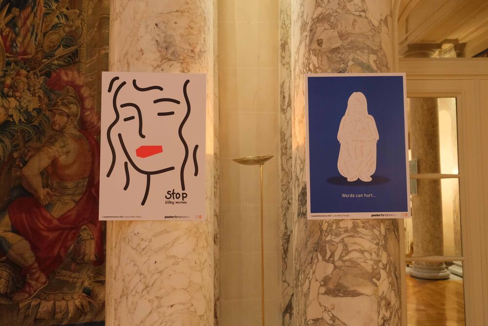 Paintings in the exhibition demonstrated creative ways in expressing the need to end violence against women. 