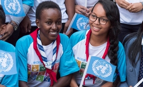 Students at an UN-backed development project site in Antananarivo, Madagascar. 