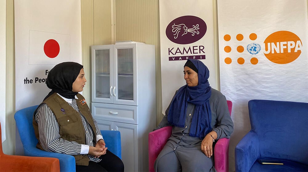 Heyfa benefits from the psychosocial support provided by the Women and Girls Safe Space in Malatya.