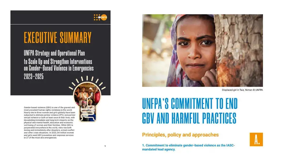 UNFPA Strategy and Operational Plan to Scale-up and Strengthen Interventions on Gender-based Violence in Emergencies, 2023-2025: Executive Summary