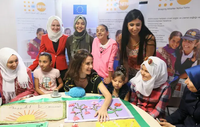 Birleşmiş Milletler Nüfus Fonu (UNFPA) İnsani Yardım Programı Sözcüsü Songül Öden, Suriyeli kadınlarla buluştu