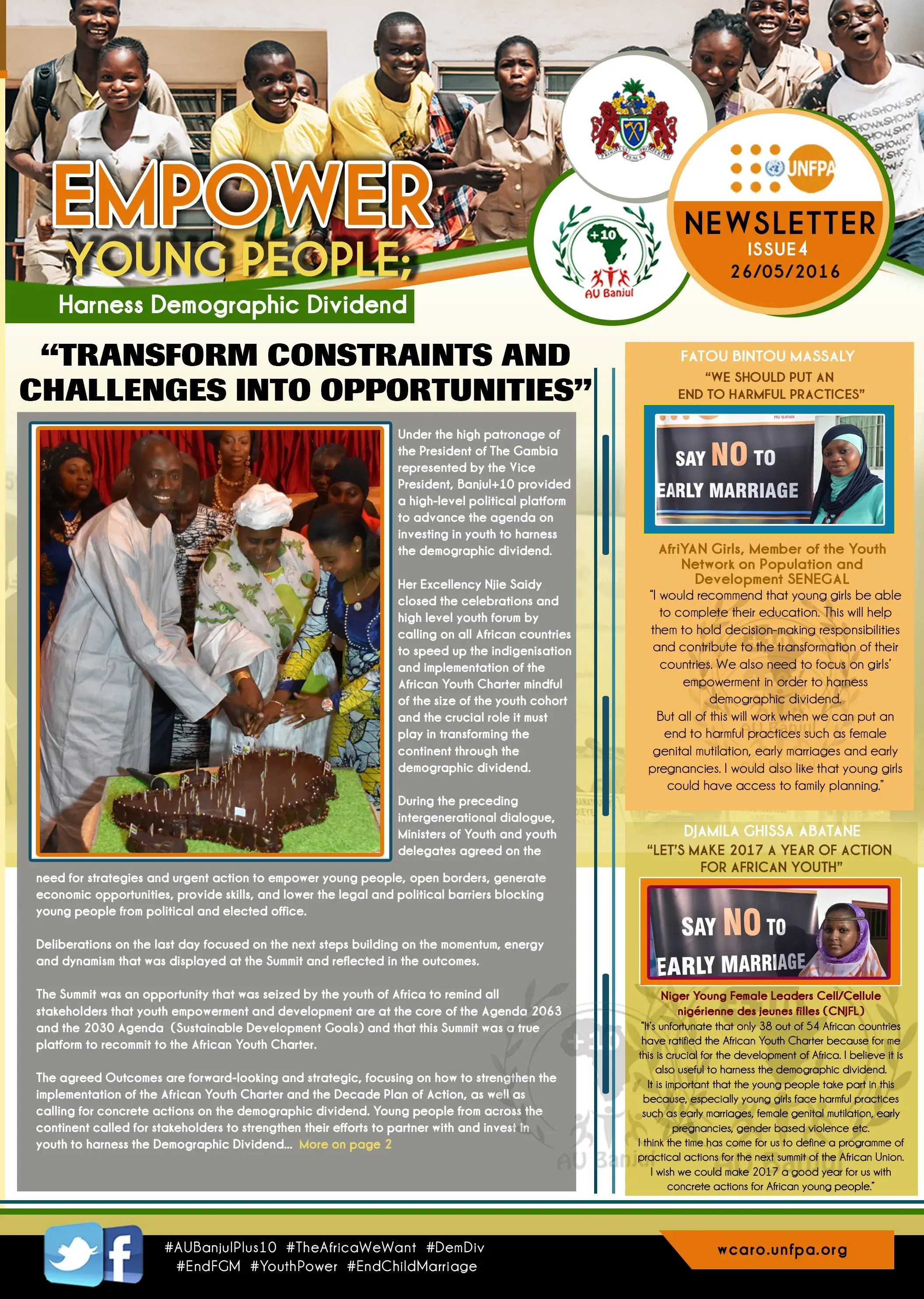 African Youth Charter Commemoration - Accelerating Youth Development in Africa (#AUBanjulPlus10) - Newsletter 4