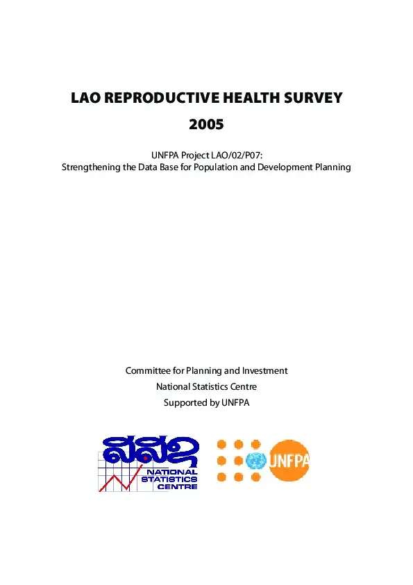 Lao Reproductive Health Survey (2005)